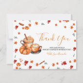 Ein Baby brütet Pumpkin Gewürz-Kaffee-Babydusche Dankeskarte (Vorderseite)