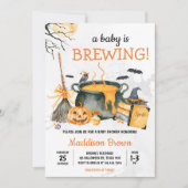 Ein Baby brütet Pumpkin Halloween Baby Dusche Einladung (Vorderseite)