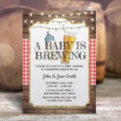 Ein Baby brütet rustikale Bierbrauendusche Einladung