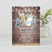 Ein Baby brütet rustikale Holzbierdusche Einladung (Stehend Vorderseite)