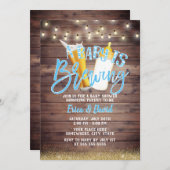 Ein Baby brütet rustikale Holzbierdusche Einladung (Vorne/Hinten)