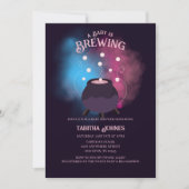 Ein Baby brütet Spooky Gender Reveal Cauldron Einladung (Vorderseite)