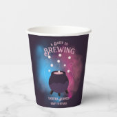 Ein Baby brütet Spooky Gender Reveal Cauldron Pappbecher (Rückseite)