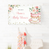 Ein Baby brütet Tea Party Baby Dusche Banner (Insitu)