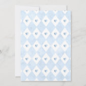 Ein Baby brütet Tea Party Baby Dusche Blue Rose Einladung (Rückseite)