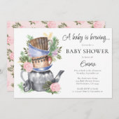 Ein Baby brütet Tea Party Baby Dusche Einladung (Vorne/Hinten)