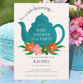 Ein Baby brütet Tea Party Baby Dusche Einladung