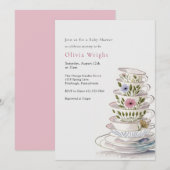 Ein Baby brütet Tea Party Baby Dusche Einladung (Vorne/Hinten)