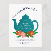 Ein Baby brütet Tea Party Baby Dusche Einladung Postkarte (Vorderseite)