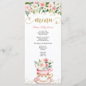 Ein Baby brütet Tea Party Baby Duwer Menü Menükarte (Vorderseite)