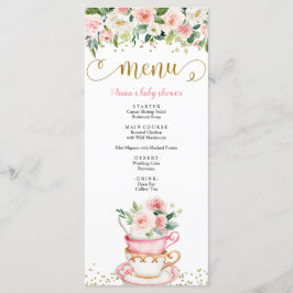 Ein Baby brütet Tea Party Baby Duwer Menü Menükarte