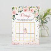 Ein Baby brütet Tea Party Bingo Game Card Einladung (Stehend Vorderseite)