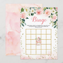 Ein Baby brütet Tea Party Bingo Game Card Einladung