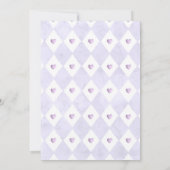 Ein Baby brütet Tee-Party-Babydusche Lila Einladung (Rückseite)