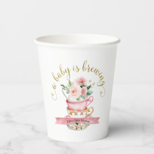 Ein Baby brütet Tee-Party-Papiertüten Pappbecher