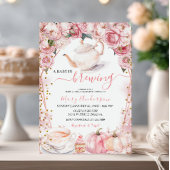 Ein Baby brütet Tee Pumpkin Girl Baby Shower Einladung