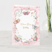 Ein Baby Butterfly ist auf dem Weg zur Babydusche Dankeskarte (Rückseite)