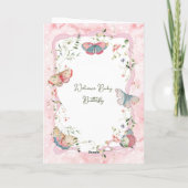 Ein Baby Butterfly ist auf dem Weg zur Babydusche Dankeskarte (Rückseite)