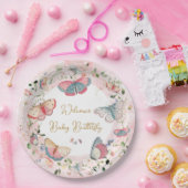 Ein Baby Butterfly ist auf dem Weg zur Babydusche Pappteller (Party)