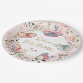 Ein Baby Butterfly ist auf dem Weg zur Babydusche Pappteller (Schrägansicht)