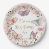 Ein Baby Butterfly ist auf dem Weg zur Babydusche Pappteller (Vorderseite)