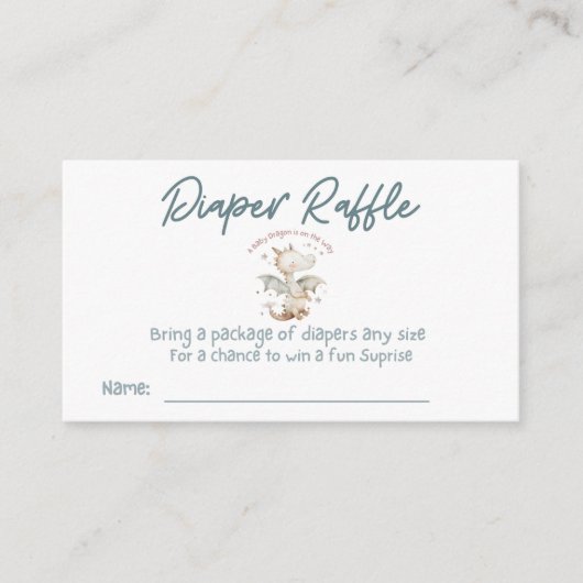 Ein Baby Dragon ist auf dem Weg zum Windeln Begleitkarte (Vorderseite)