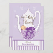 Ein Baby-Dusche Tee-Party - Mädchen Einladung (Vorne/Hinten)