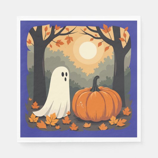 Ein Baby Ghost Forager und ein riesiger Pumpkin Cu Serviette (Vorderseite)