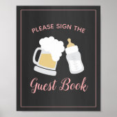 Ein Baby Girl ist das Baby Shower Guest Book Sign Poster (Vorne)