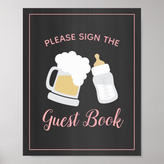 Ein Baby Girl ist das Baby Shower Guest Book Sign Poster (Vorne)
