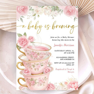 Ein Baby ist Baby Shower Mädchen Rosa Floral Einladung