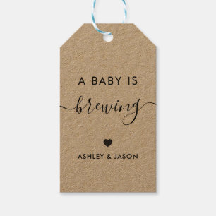 Ein Baby ist Brechen, Coffee Gift Tag, Kraft Geschenkanhänger