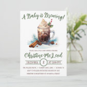 Ein Baby ist Brei, Holiday Iced Coffee Baby Dusche Einladung (Stehend Vorderseite)