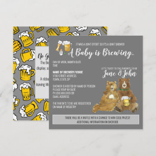 Ein Baby ist Brewing - Joint Baby Shower Einladung