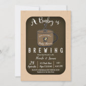 Ein Baby ist das Brechen Coffee Cafe Boy Girl Dusc Einladung (Vorderseite)