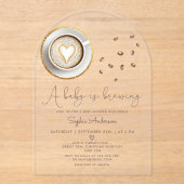 Ein Baby ist das Brechen einer Kaffeemaschine Acryleinladungen (Vorderseite)