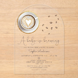 Ein Baby ist das Brechen einer Kaffeemaschine Acryleinladungen