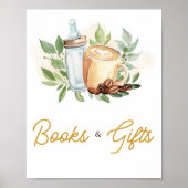 Ein Baby ist das Brechen von Kaffeebüchern und -ge Poster (Vorne)