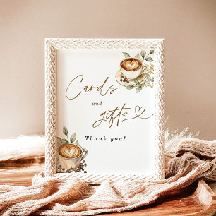 Ein Baby ist das Brechen von Karten und Geschenken Poster
