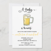 Ein Baby ist das Brewing Baby Shower Einladungen (Vorderseite)