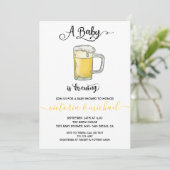 Ein Baby ist das Brewing Baby Shower Einladungen (Stehend Vorderseite)