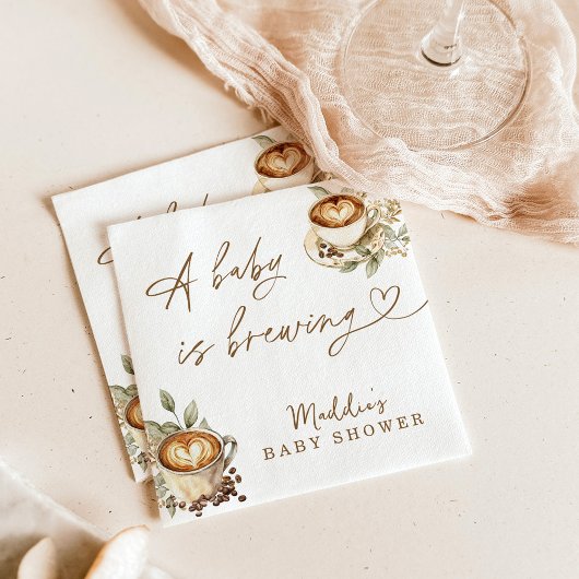Ein Baby ist das Brot Napkins Coffee Baby Dusche. Serviette