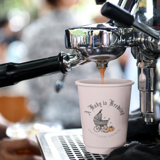 Ein Baby ist die Baby-Herbst-Babydusche Pink Pappbecher