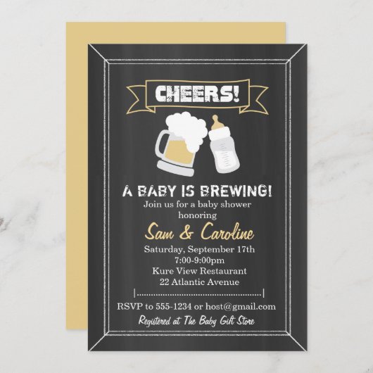 Ein Baby ist die Brauerei Baby Dusche Einladung (Vorne/Hinten)