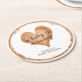 Ein Baby ist die Kaffeemaschine. Runder Pappuntersetzer (Angewinkelt)