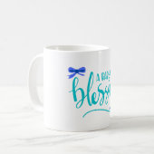 Ein Baby ist ein Segen - Blau Kaffeetasse (Vorderseite Links)