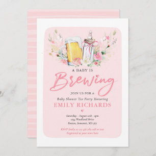 Ein Baby ist eine Babyspülung mit Flasche und Baby Einladung