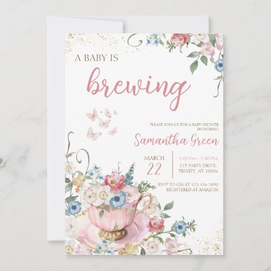 Ein Baby ist eine Braudusche Einladung (Vorderseite)