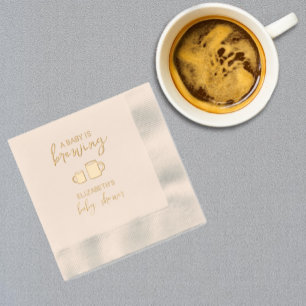 Ein Baby ist im Anflug Baby Shower Servietten Mit Folie