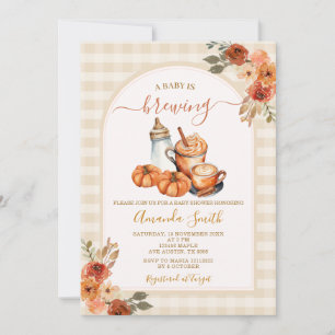 Ein Baby ist im Anflug - Herbst-Café-Baby-Shower Einladung